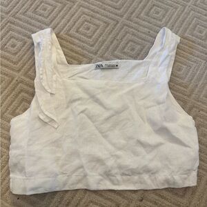 Zara Classic White Crop Top